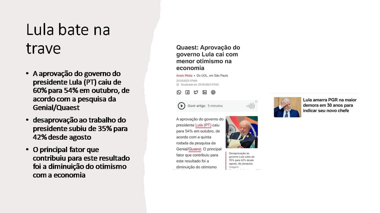 Lula bate na trave